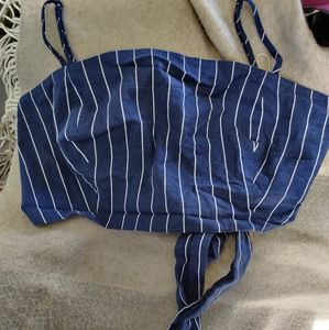 Blue & White Wrap Top